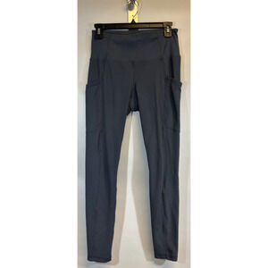 Lukka Lux Leggings Womens size S Small Blue Ribbed With Side Pockets Stretch A39